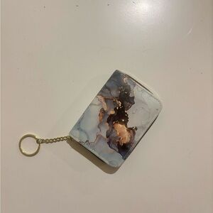 Marble Ink Zip Card Wallet with Keyring